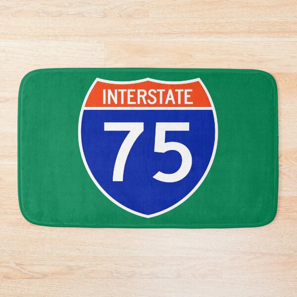 Item preview, I-75 Interstate Sign in Orange and Blue designed and sold by Karate Octopus.