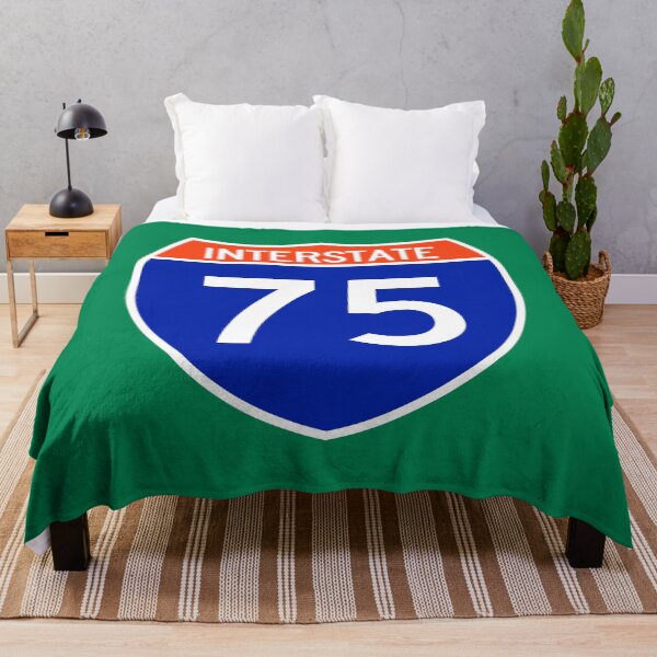 Item preview, I-75 Interstate Sign in Orange and Blue designed and sold by Karate Octopus.