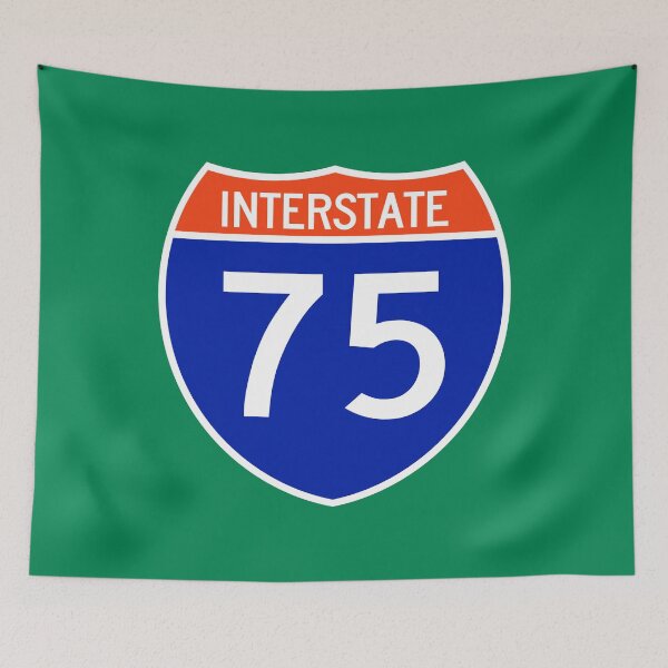 Item preview, Señal de la autopista I-75 en color naranja y azul. designed and sold by Karate Octopus.