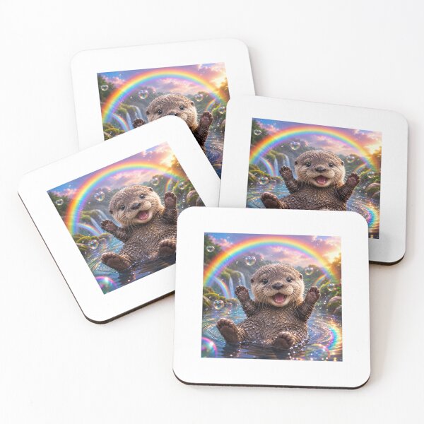 Artikelvorschau, Ein süßes Otterbaby mit Regenbogen entworfen und verkauft von DeniseFFulmer12.