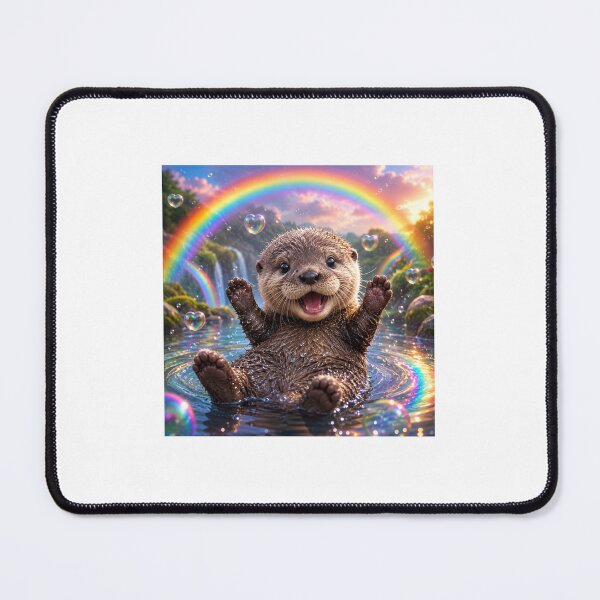 Item preview, A I CUTE BABY OTTER WITH RAINBOW designed and sold by DeniseFFulmer12.
