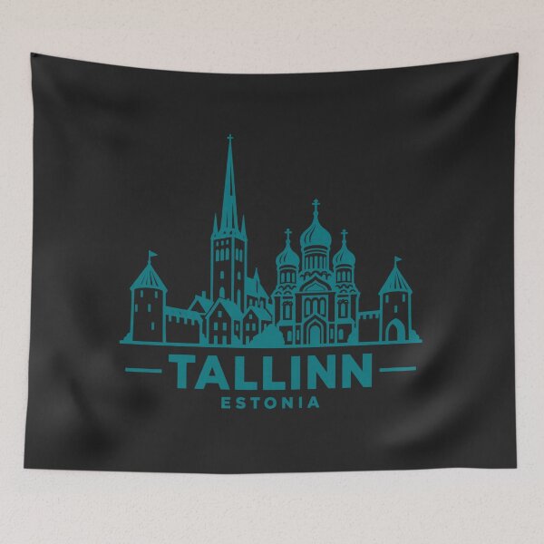 Item preview, Tallinn Estonia Line Art Skyline Poster designed and sold by CMYKStudio.