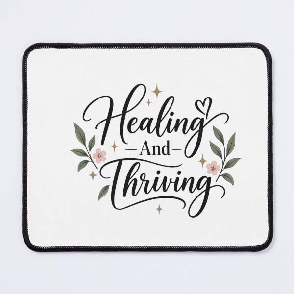 Item preview, Healing And Thriving Inspirational Mental Health Floral Quote Design designed and sold by Sanika arts .