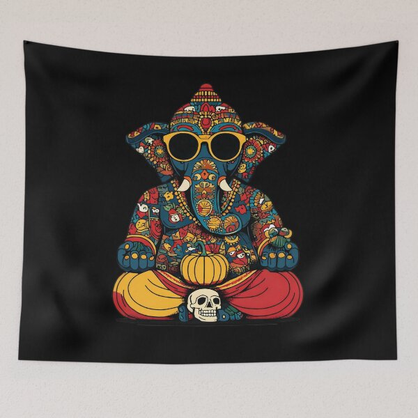Item preview, Cool Elephant Halloween Pumpkin Skull Red Yellow Pants Pop Art designed and sold by PANNARUK THAILAND.