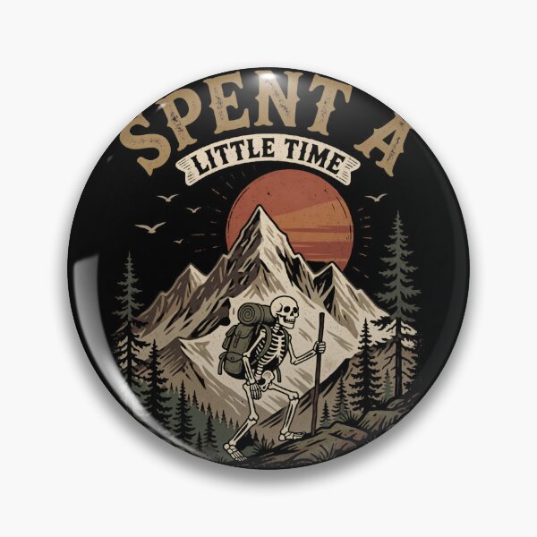Item preview, Spent a Little Time Hiking Skeleton Mountain Adventure Vintage Gift designed and sold by Zizo-DR44.