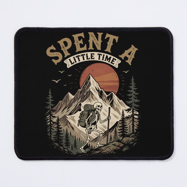 Item preview, Spent a Little Time Hiking Skeleton Mountain Adventure Vintage Gift designed and sold by Zizo-DR44.