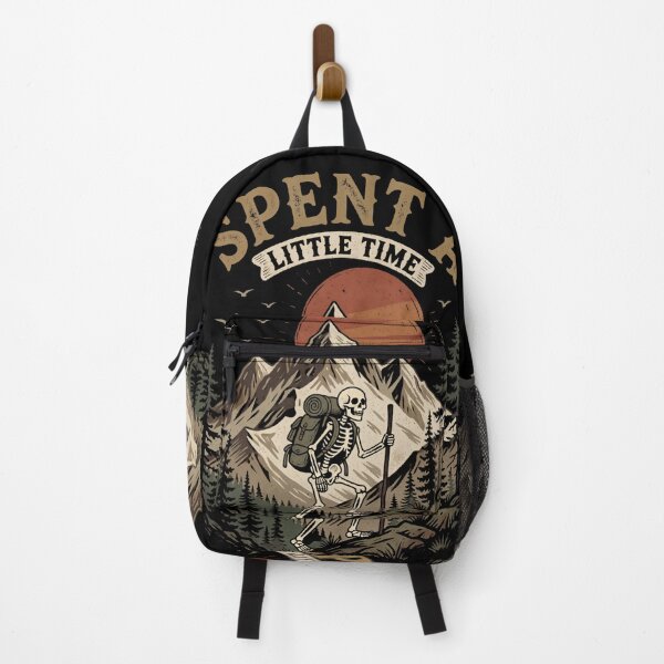 Item preview, Spent a Little Time Hiking Skeleton Mountain Adventure Vintage Gift designed and sold by Zizo-DR44.