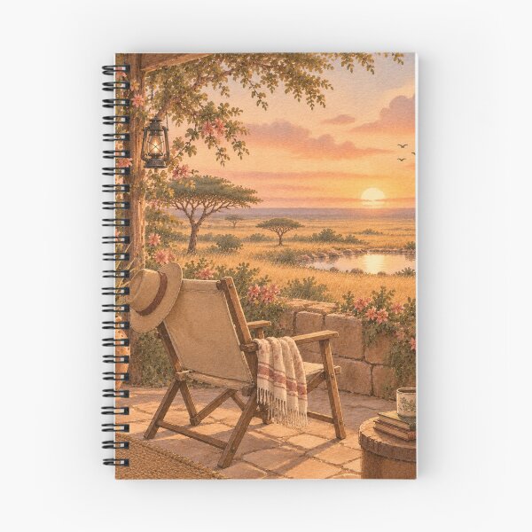 Item preview, Safari Lodge Veranda Sunset Golden Hour designed and sold by mycute-stickers.