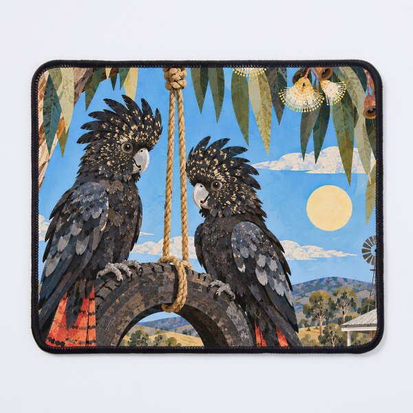 Item preview, Swinging Black Cockatoos designed and sold by LittleDreamsCo.