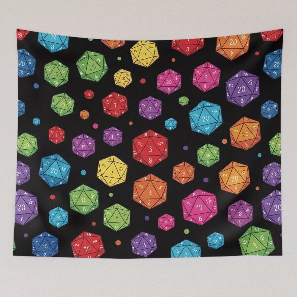 Item preview, Rainbow D20 Dice Pattern designed and sold by SassyArtistry.