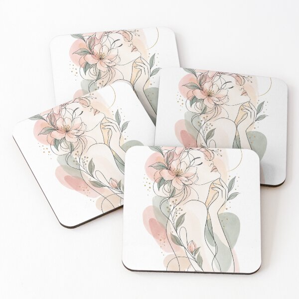 Item preview, Floral Woman Line Art designed and sold by DaryaArtFrance.