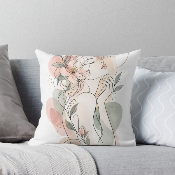 Item preview, Floral Woman Line Art designed and sold by DaryaArtFrance.