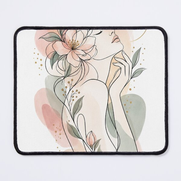 Item preview, Floral Woman Line Art designed and sold by DaryaArtFrance.