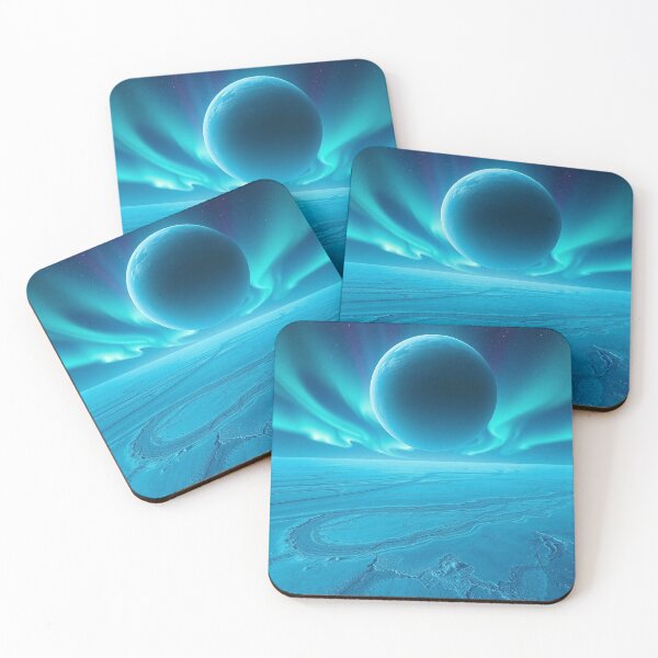 Item preview,  Blue Alien Landscape With Aurora Planet Sky designed and sold by IntelliMindDesigns.