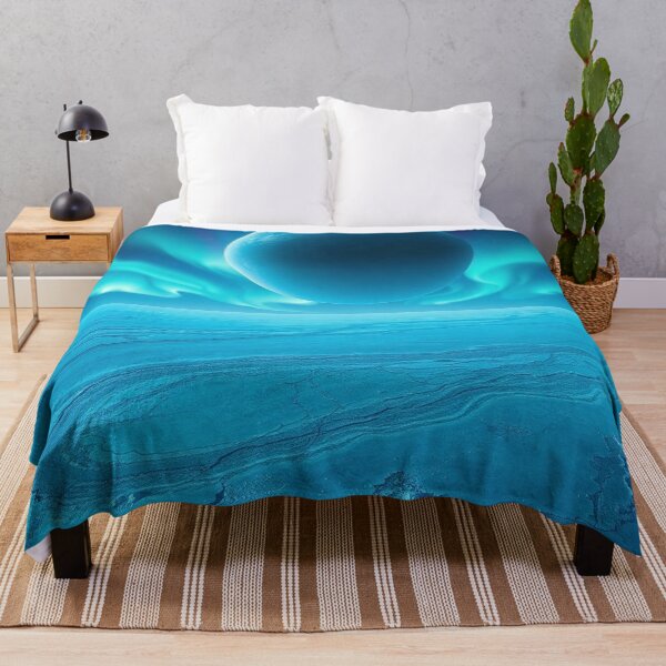 Item preview,  Blue Alien Landscape With Aurora Planet Sky designed and sold by IntelliMindDesigns.