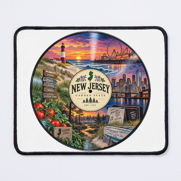Item preview, New Jersey Vinyl Record designed and sold by Whimspired By Paxx.