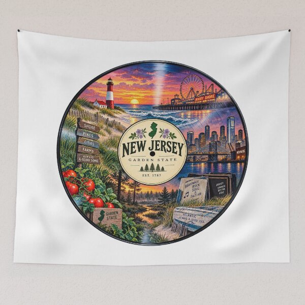 Item preview, New Jersey Vinyl Record designed and sold by Whimspired By Paxx.