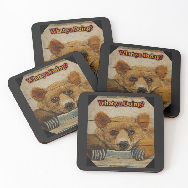 Item preview, Peeping Bear, "What ya Doing?" designed and sold by Laugh a Lot Folk Art.