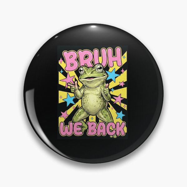 Item preview, Bruh We Back Funny Frog Back to School Retro Quote designed and sold by MiALopezArt.