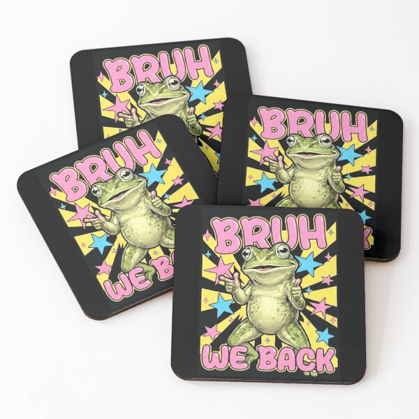 Item preview, Bruh We Back Funny Frog Back to School Retro Quote designed and sold by MiALopezArt.