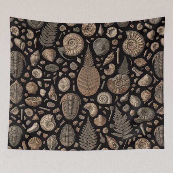 Item preview, Vintage Ammonite Fossil Pattern designed and sold by SassyArtistry.