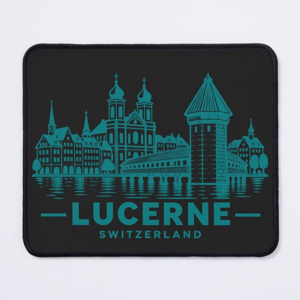 Item preview, Lucerne Switzerland Line Art Skyline Poster designed and sold by CMYKStudio.