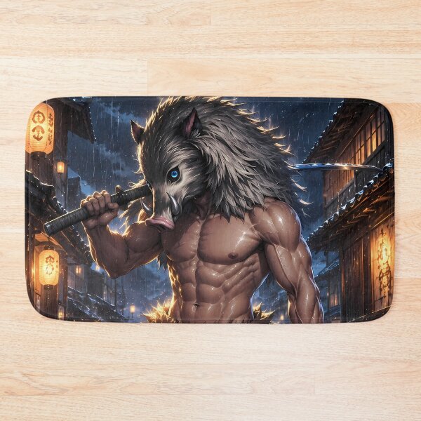 Item preview, Inosuke Hashibira Demon Slayer Rainy Lantern Street designed and sold by SolenneAzur.