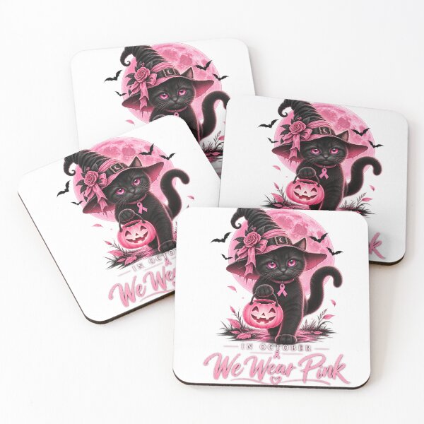 Item preview, In October We Wear Pink – Black Cat Witch designed and sold by Vexa Tees.