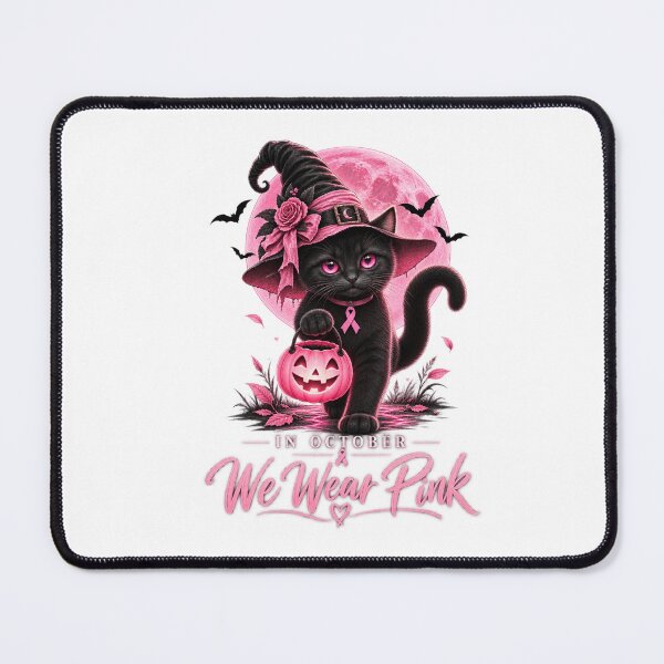 Item preview, In October We Wear Pink – Black Cat Witch designed and sold by Vexa Tees.