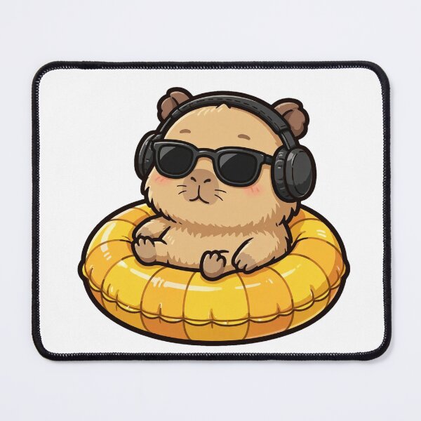 Item preview, Chill Capybara Lofi Vibes Cute Summer Pool Float Sticker designed and sold by olex-Designs.