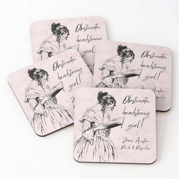 Item preview, Obstinate, headstrong girl! - Jane Austen book quote designed and sold by Mister Mipsy.