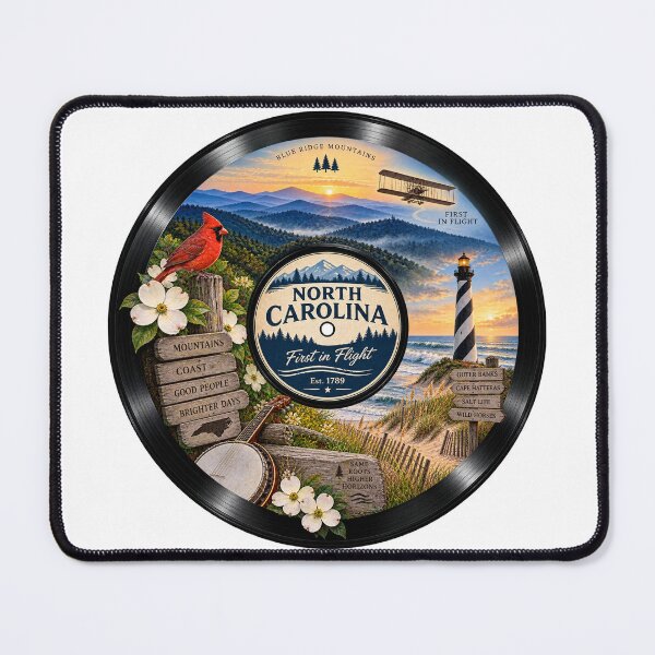 Item preview, North Carolina Vinyl Record designed and sold by Whimspired By Paxx.