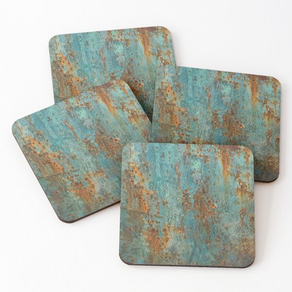 Item preview, Teal Blue Metal with Orange Rust Patina designed and sold by The Rust Lab.