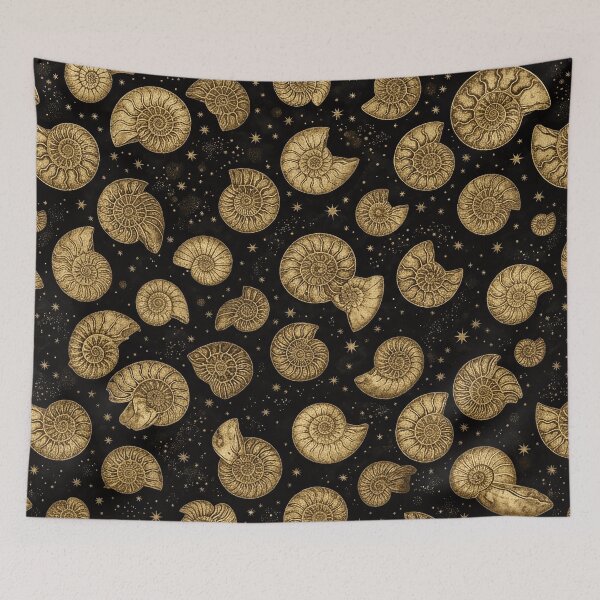 Item preview, Golden Ammonite Fossil Pattern designed and sold by SassyArtistry.