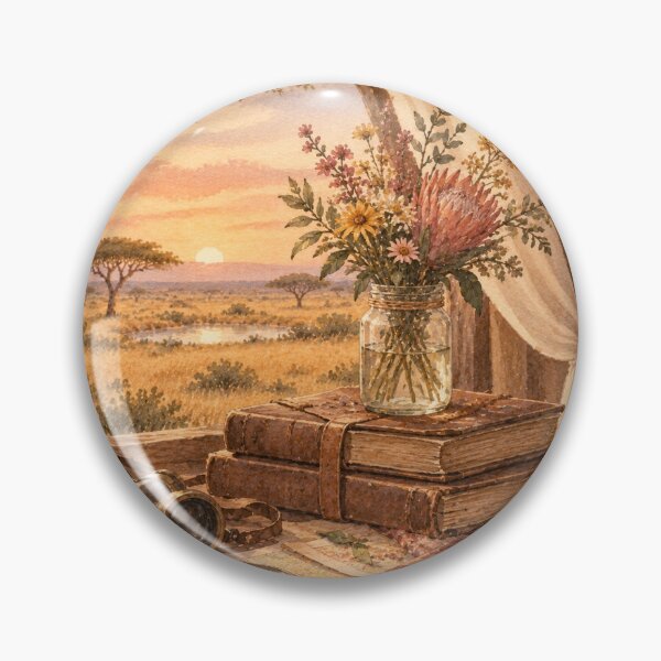 Item preview, Safari Explorer Desk Sunset Still Life designed and sold by mycute-stickers.