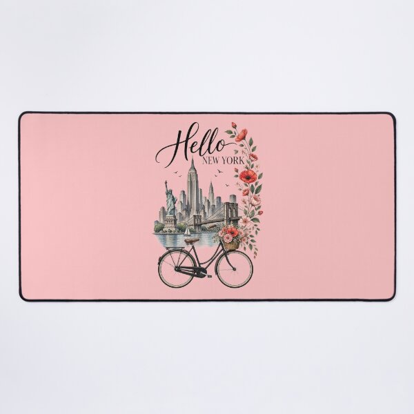 Item preview, Hello New York – Vintage Bicycle, Flowers & Skyline designed and sold by NinaCreator.