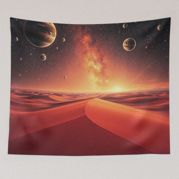 Item preview,  Dramatic Red Desert With Planetary Sunset Sky designed and sold by IntelliMindDesigns.