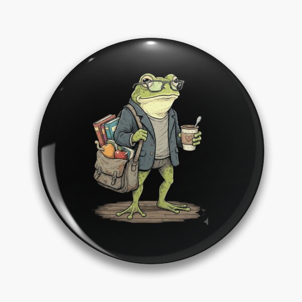Item preview, Frog Teacher Carrying Books Coffee and School Supplies designed and sold by MiALopezArt.