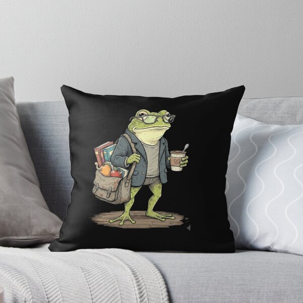 Item preview, Frog Teacher Carrying Books Coffee and School Supplies designed and sold by MiALopezArt.