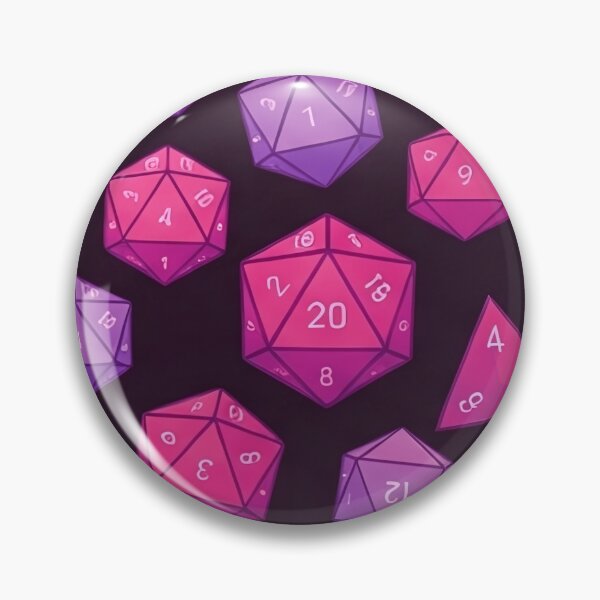Artikelvorschau, Rosa-lila D20 Würfelmuster entworfen und verkauft von SassyArtistry.
