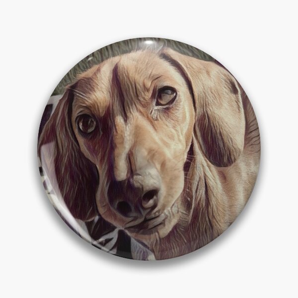 Item preview, Sweet Red Dachshund Looking Up Oil Painting Art designed and sold by Long Dog Digital Art .