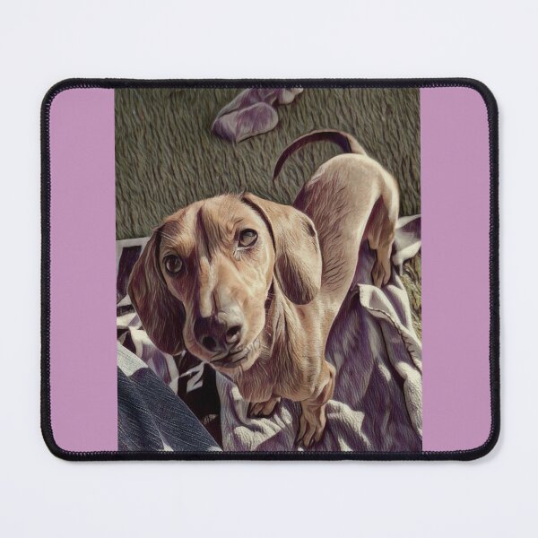 Item preview, Sweet Red Dachshund Looking Up Oil Painting Art designed and sold by Long Dog Digital Art .