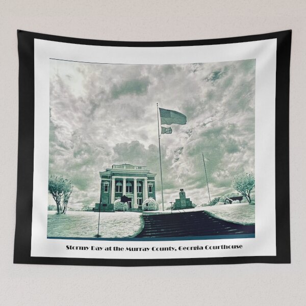 Item preview, Stormy Day at the Murray County, Georgia Courthouse designed and sold by Laugh a Lot Folk Art.