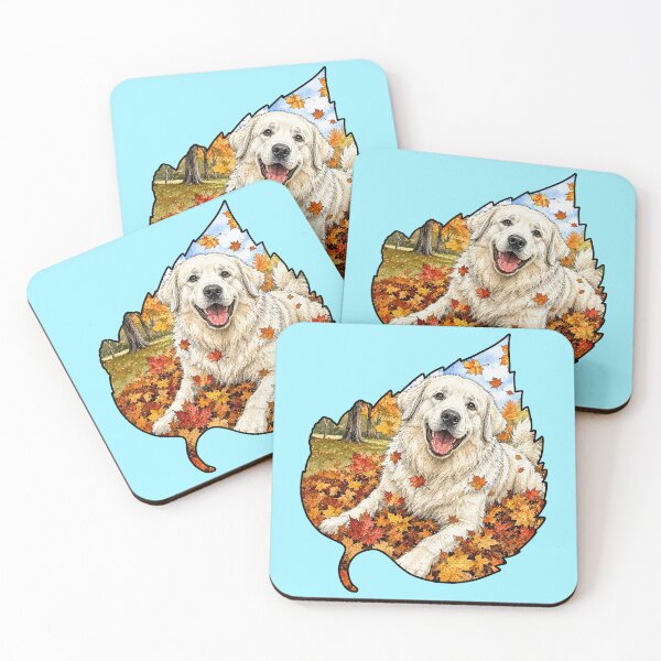 Item preview, Fall Great Pyrenees Dog Playing In Autumn Leaves designed and sold by Lion and Lamb Design.