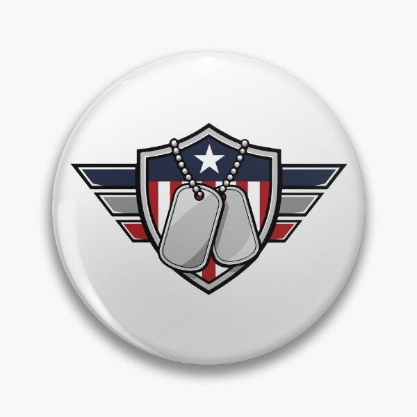 Item preview, Military Dog Tags Shield - American Flag Veteran Badge designed and sold by Marshallamoakohene.