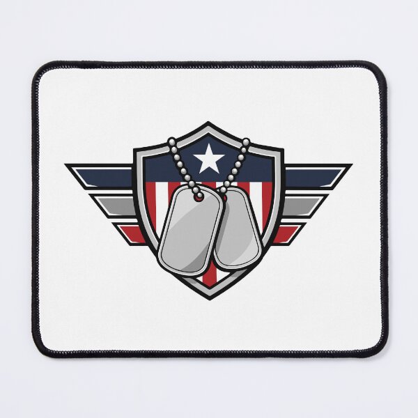 Item preview, Military Dog Tags Shield - American Flag Veteran Badge designed and sold by Marshallamoakohene.