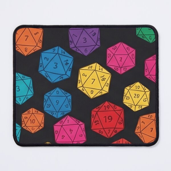 Item preview, Rainbow D20 Dice Seamless Pattern designed and sold by SassyArtistry.