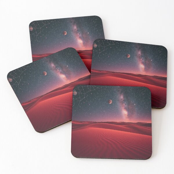 Item preview, Red Desert Dunes Under Milky Way Galaxy Sky designed and sold by IntelliMindDesigns.