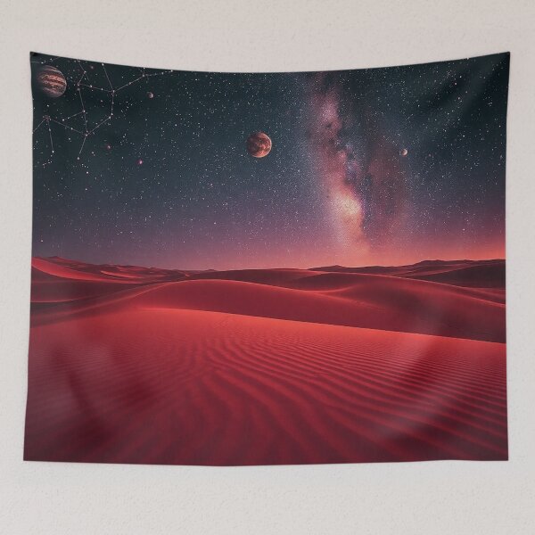 Item preview, Red Desert Dunes Under Milky Way Galaxy Sky designed and sold by IntelliMindDesigns.
