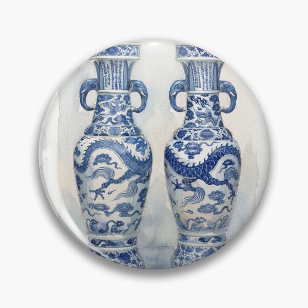 Item preview, Chinoiserie Blue Twin Vases designed and sold by Fani*.